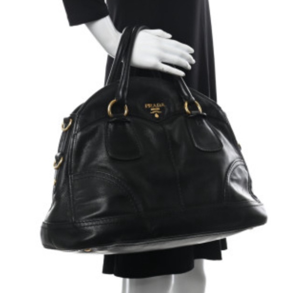 AUTHENTIC PRADA CERVO SHINE DOME BOWLER SHOULDER / CROSSBODY HANDBAG - Picture 5 of 10